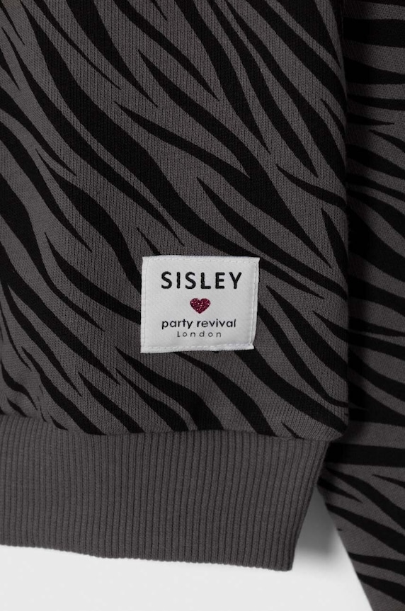 Dziewczynka Sisley bluza bawełniana dziecięca 3NTDX1039.G.SEASONAL czarny