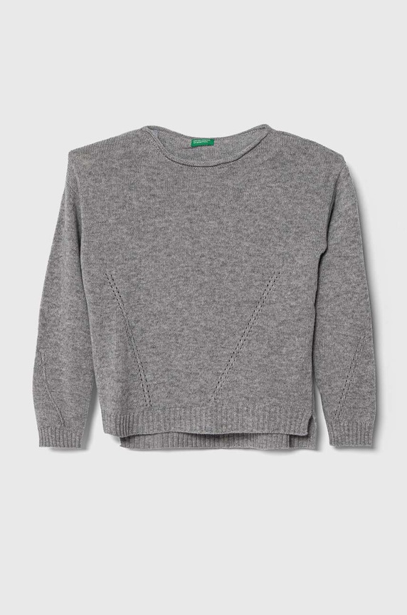 United Colors of Benetton gyerek gyapjú pulóver melanzs szürke 124YC103Y.G.SEASONAL
