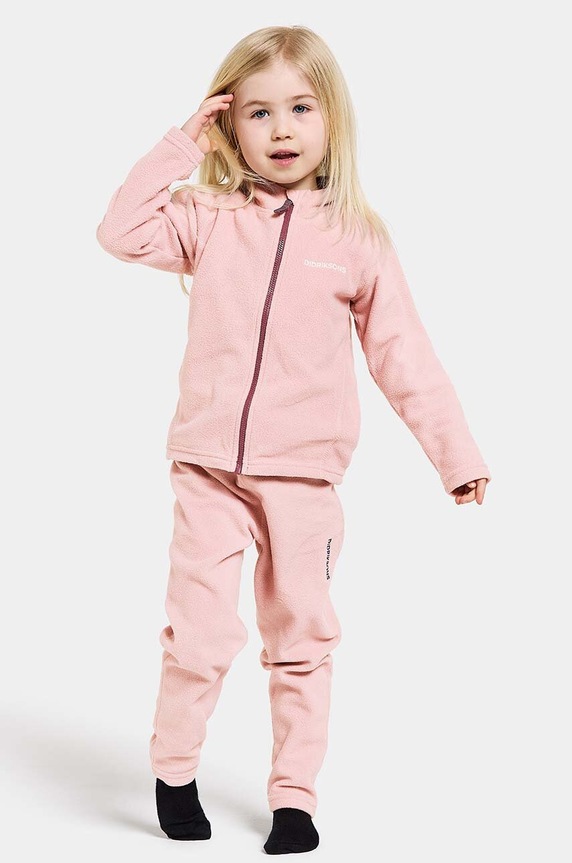 Didriksons felpa per bambini MONTE KIDS FULLZIP rosa 505026