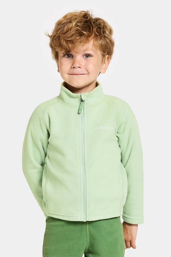 Дитяча кофта Didriksons MONTE KIDS FULLZIP без капюшона зелений 505026