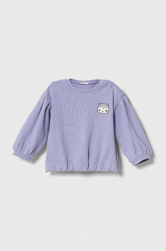 United Colors of Benetton bluza aplikacja fioletowy 35MWA103W.W.SEASONAL