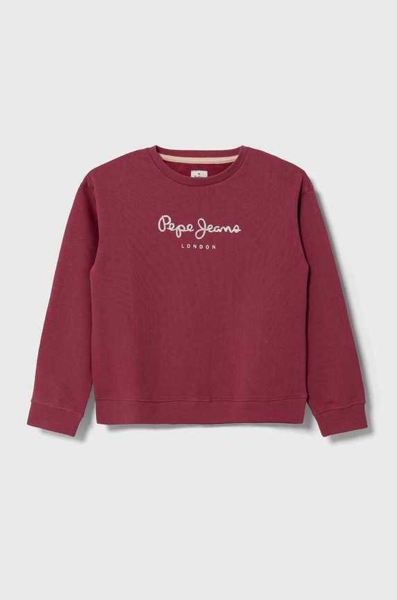 Detská bavlnená mikina Pepe Jeans bavlna burgundské PG581317