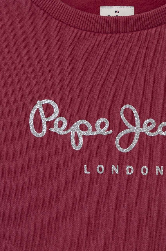 Dievča Detská bavlnená mikina Pepe Jeans PG581317 burgundské
