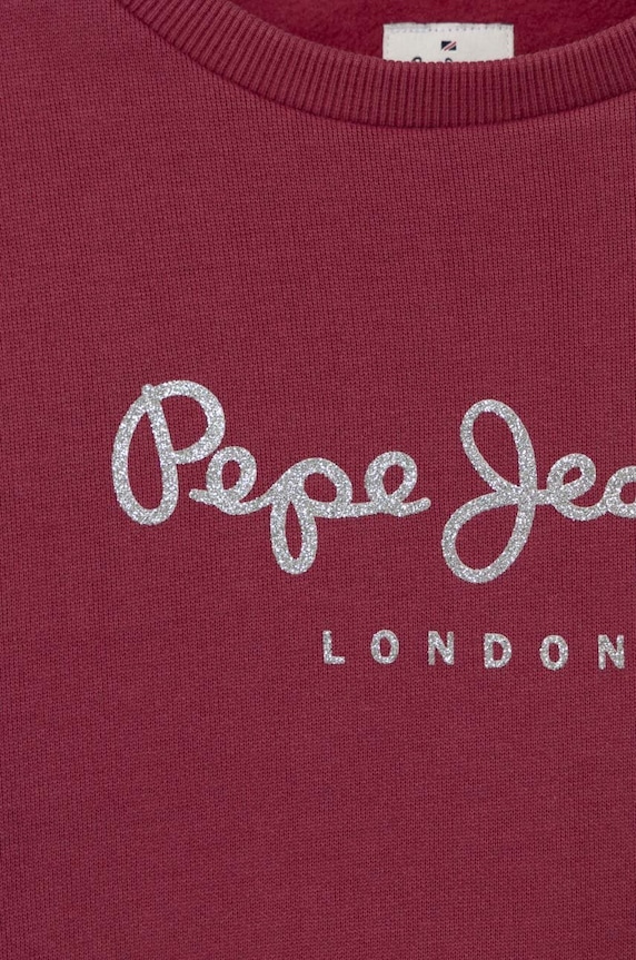 Dievča Detská bavlnená mikina Pepe Jeans PG581317 burgundské