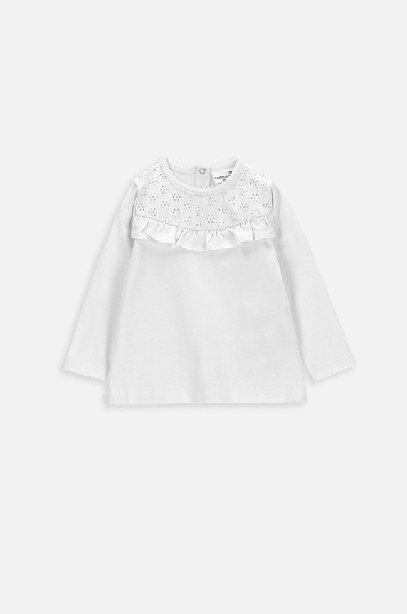 Coccodrillo longsleeve niemowlęcy z elastanem biały ZC3143101NGN