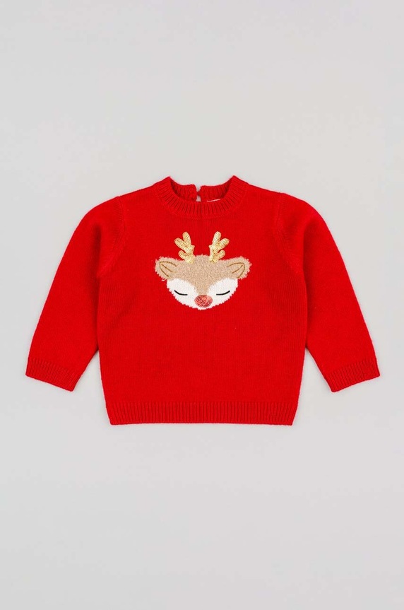 zippy sweter dziecięcy aplikacja czerwony 3105655002