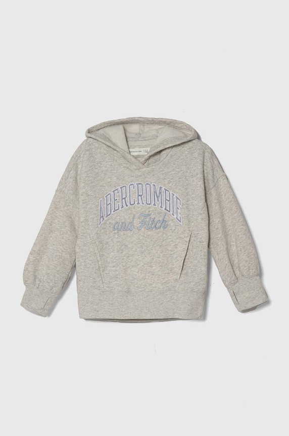Dětská mikina Abercrombie & Fitch s kapucí šedá KI252.3127