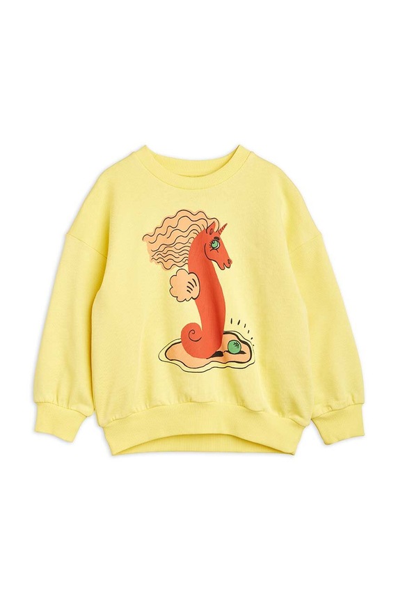 Mini Rodini bluza bawełniana dziecięca nadruk żółty 2362013623