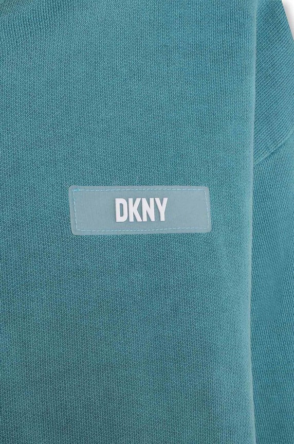 Момче Детски памучен суичър Dkny D55001.114.150 тюркоазен