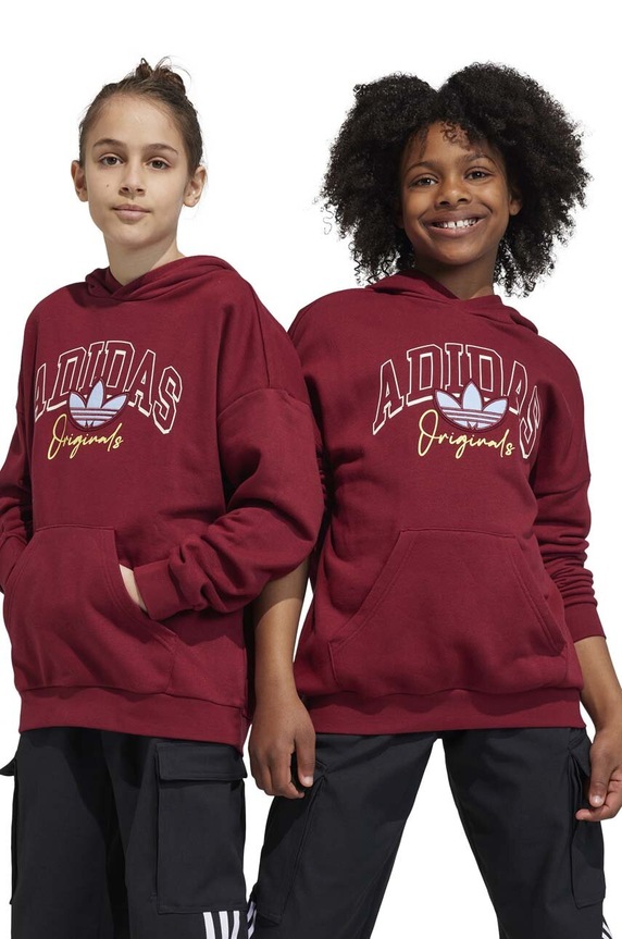 Dječja dukserica adidas Originals print bordo IJ0751