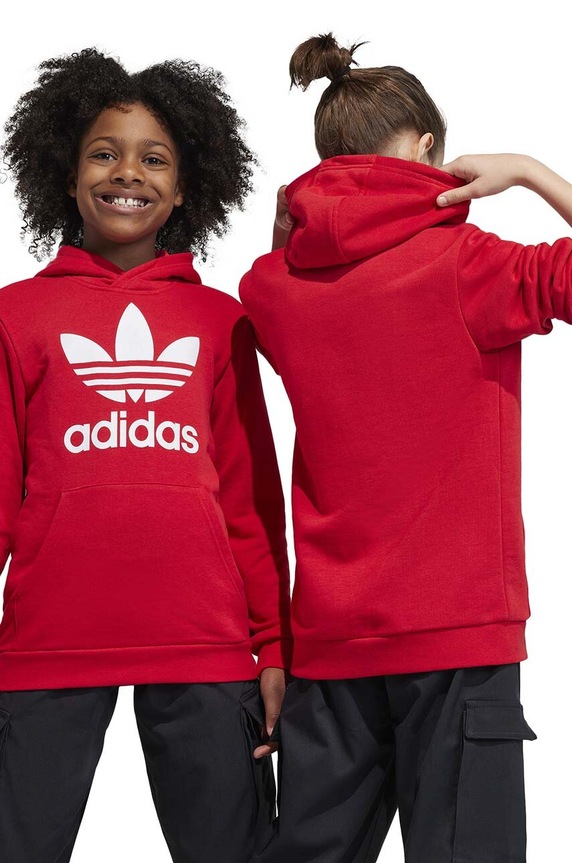 Dječja dukserica adidas Originals TREFOIL IJ7201 crvena