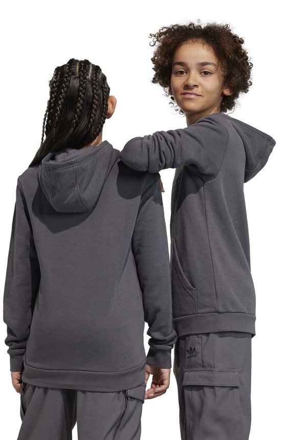 Dječja dukserica adidas Originals TREFOIL IJ7206 siva