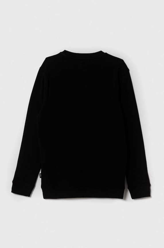 Detská bavlnená mikina Vans VANS CLASSIC CREW VN0008CA čierna AW23