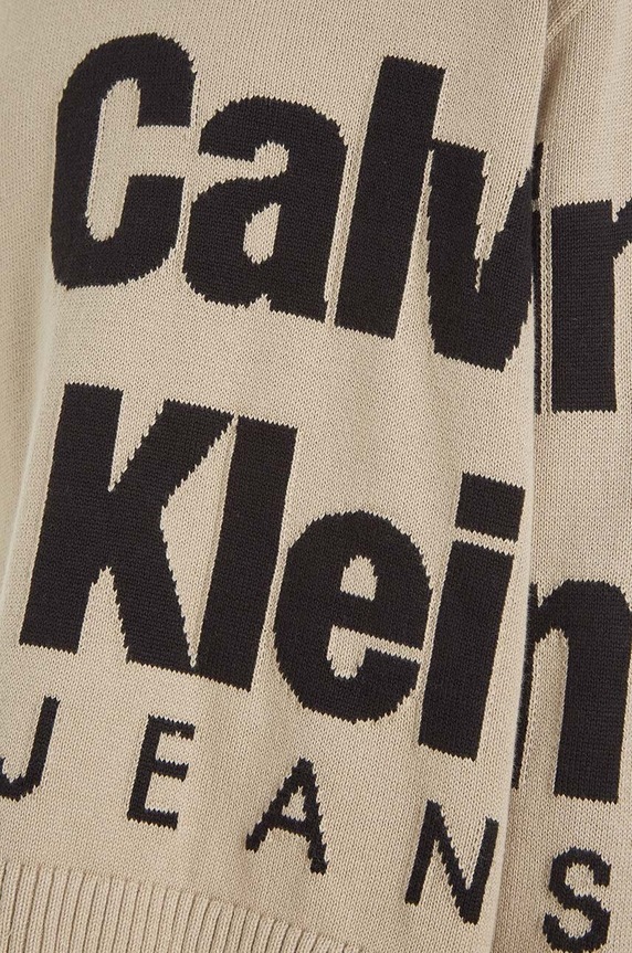 Calvin Klein Jeans sweter bawełniany dziecięcy beżowy IB0IB01874.9BYX