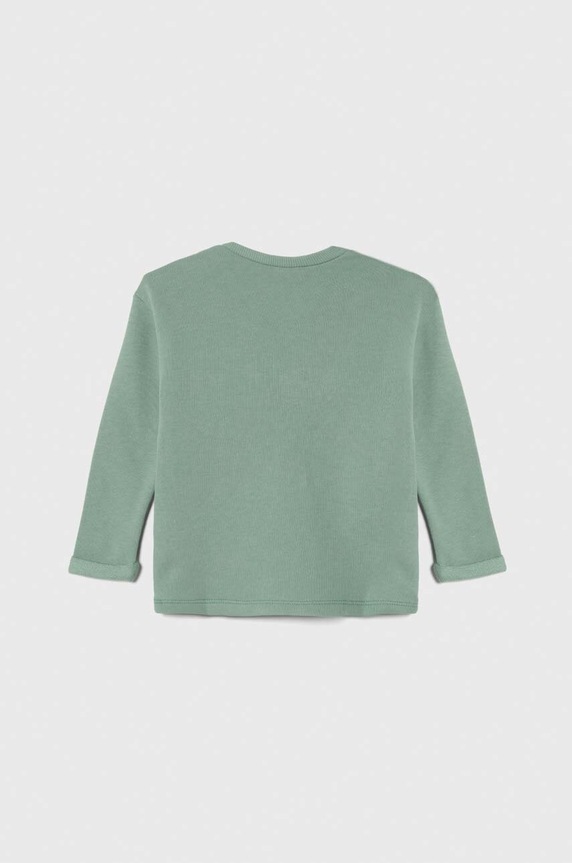 Pamučna dukserica za bebe United Colors of Benetton 3J70A1036.W.SEASONAL zelena AW23