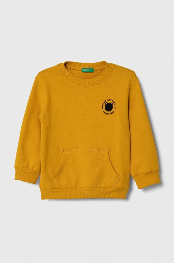 Dětská mikina United Colors of Benetton bez kapuce žlutá 3EB5G10BA.P.SEASONAL