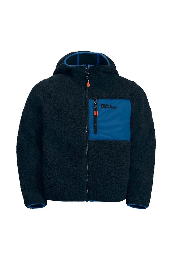 Dětská mikina Jack Wolfskin ICE CURL HOOD 1609232.92.152 námořnická modř AW25