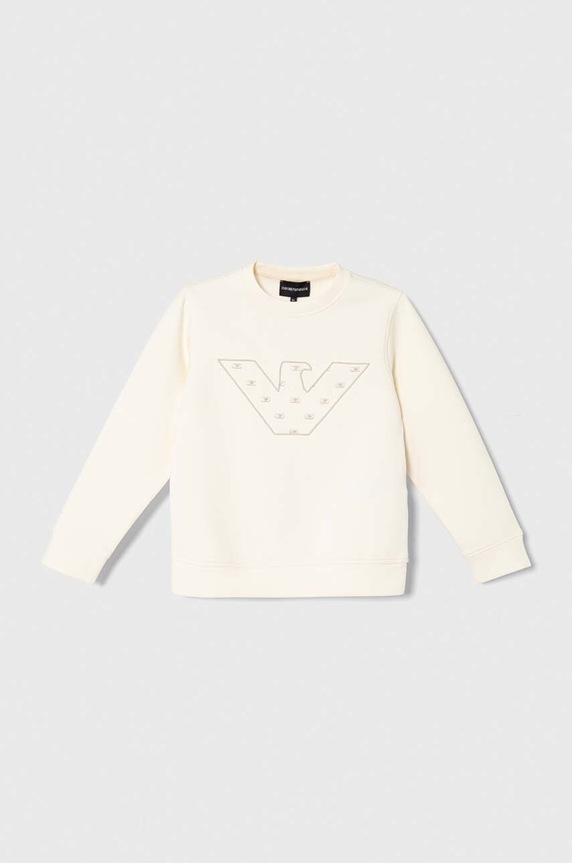 Emporio Armani bluza dziecięca aplikacja beżowy 6R4ME7.1JHSZ