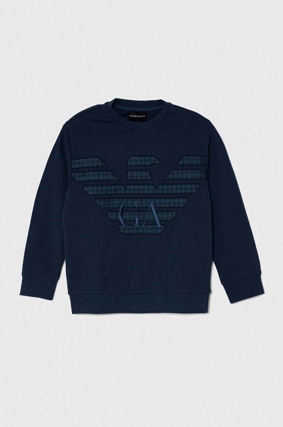 Emporio Armani bluza bawełniana dziecięca aplikacja niebieski 6R4MJ1.4JSRZ