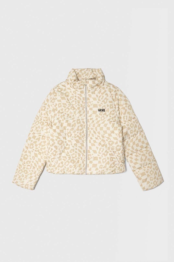 Vans kurtka dziecięca VN0A7YVRBSM1 FOUNDRY PUFFER PRINT MT bez kaptura beżowy VN0A7YVRBSM1