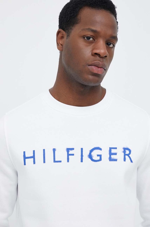 Pulover Tommy Hilfiger Potisk bela MW0MW32358