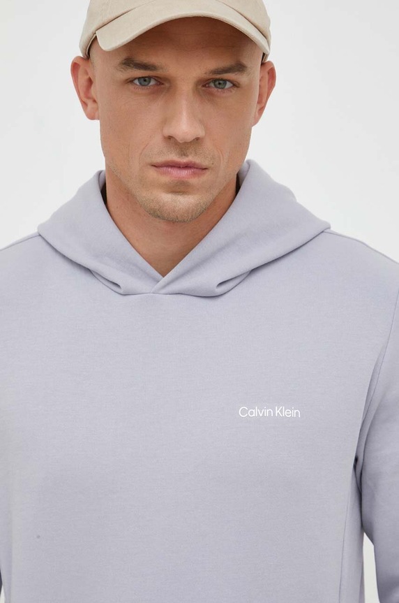 Mikina Calvin Klein s kapucí šedá K10K109927