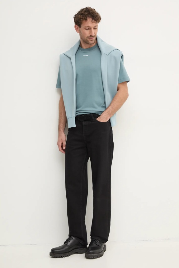 Μπλούζα Calvin Klein K10K109927 τιρκουάζ SS25