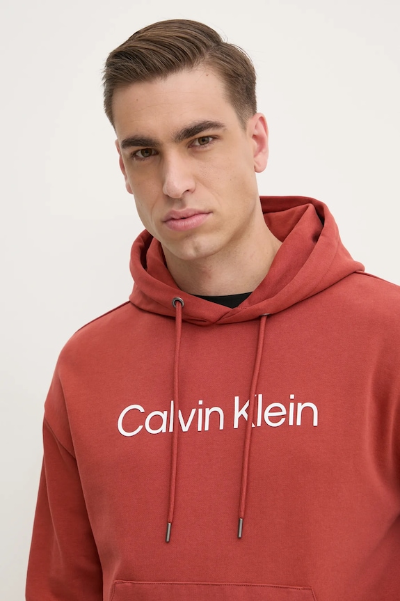 Bavlněná mikina Calvin Klein oranžová K10K111345
