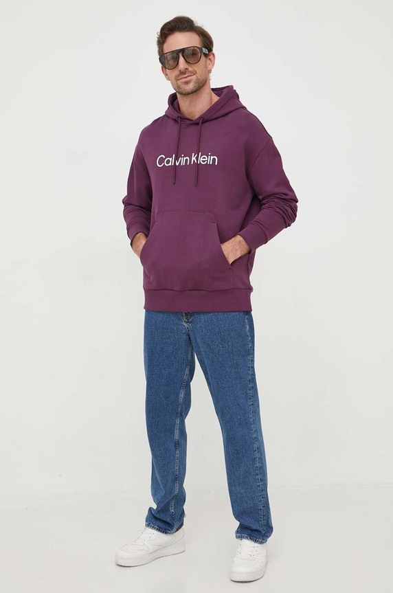 Bavlnená mikina Calvin Klein K10K111345 fialová AA00