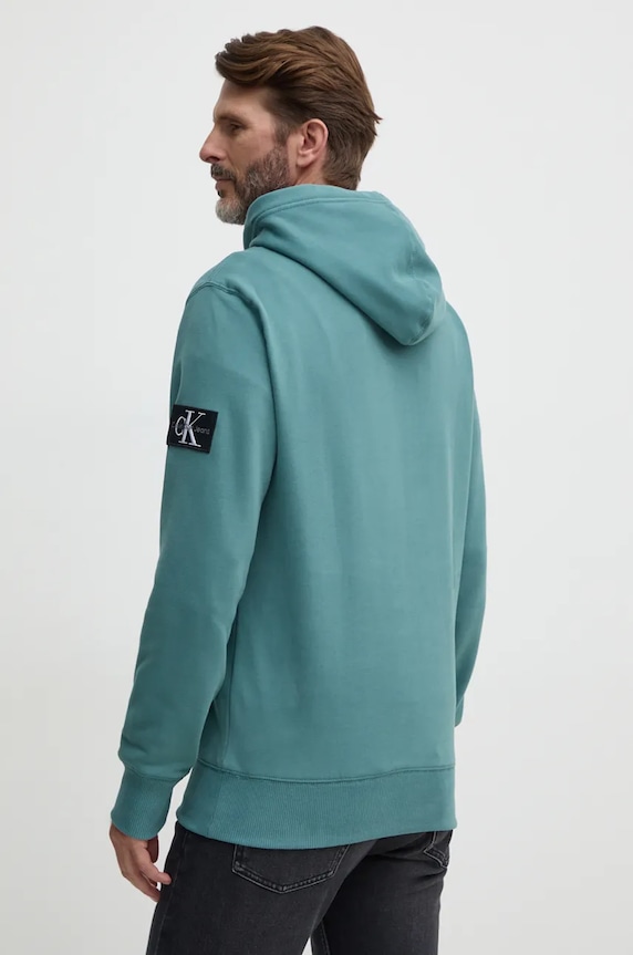 Oblečenie Bavlnená mikina Calvin Klein Jeans J30J323430 tyrkysová