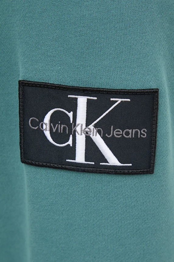 Bavlnená mikina Calvin Klein Jeans J30J323430 tyrkysová