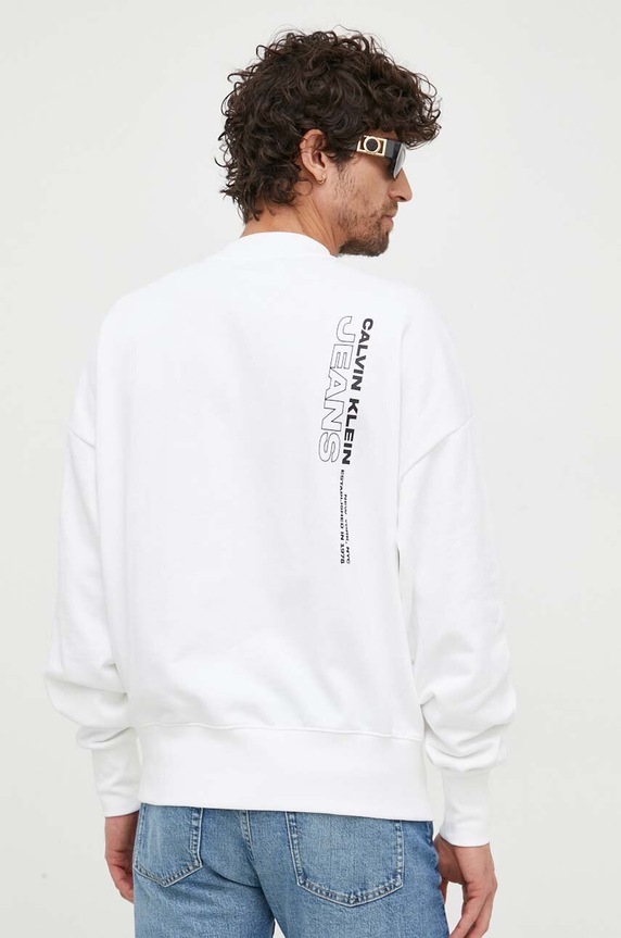 Oblečení Bavlněná mikina Calvin Klein Jeans J30J323750 bílá