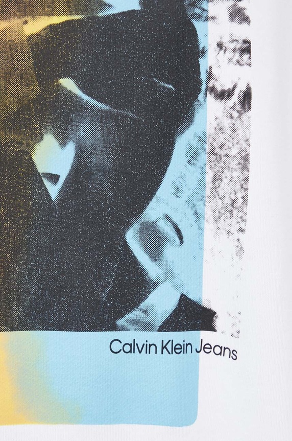 Bavlněná mikina Calvin Klein Jeans J30J323750 bílá