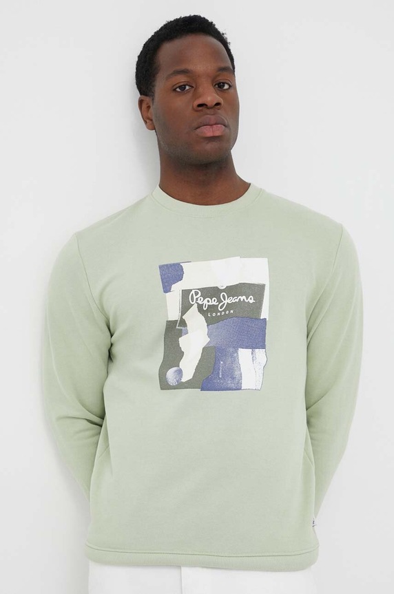 Pepe Jeans pamut melegítőfelső Oldwive pamut zöld PM582479.709