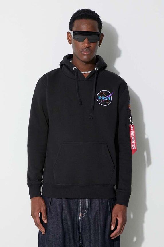 Alpha Industries sweatshirt x Nasa Space Shuttle Hoody applique black 178317.556