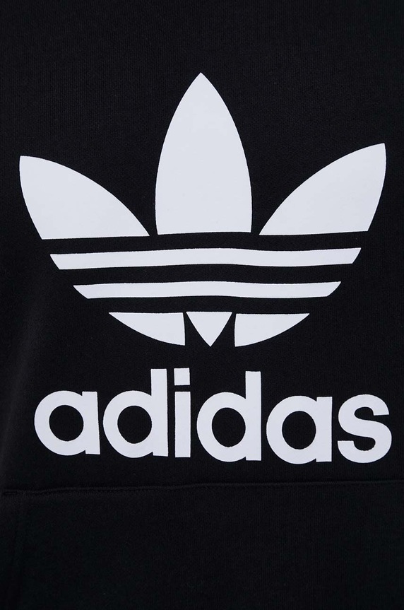 adidas Originals pamut melegítőfelső Classics Trefoil Hoodie IM4489 fekete