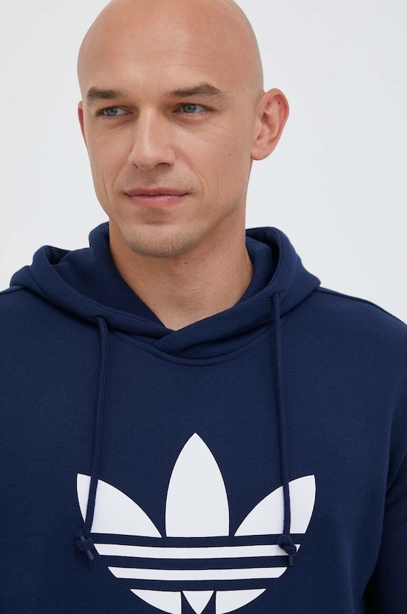 adidas Originals hanorac de bumbac bleumarin IM4496