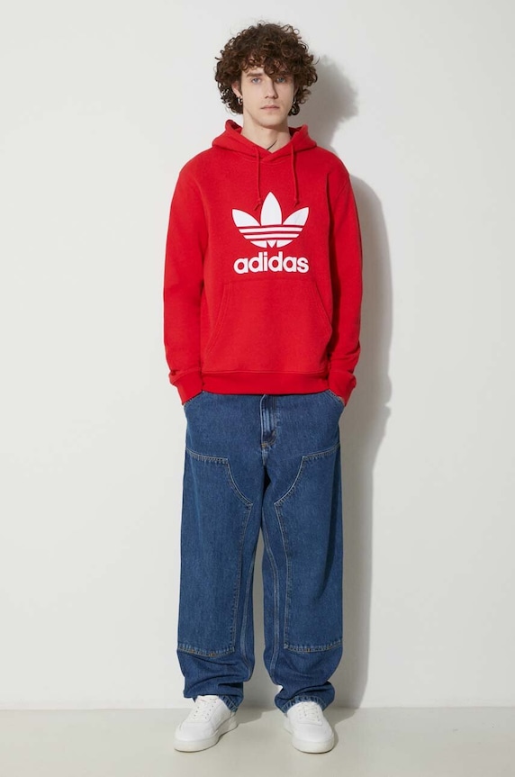 Хлопковая кофта adidas Originals печать красный IM4497
