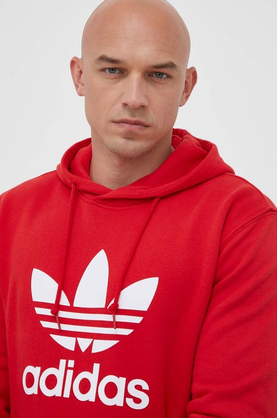 adidas Originals pamut melegítőfelső Classics Trefoil Hoodie piros IM4497
