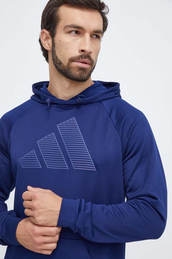 Dukserica za trening adidas Performance print mornarsko plava IM1778