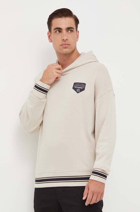Armani Exchange bluza z kapturem beżowy 6RZMJF.ZJDPZ
