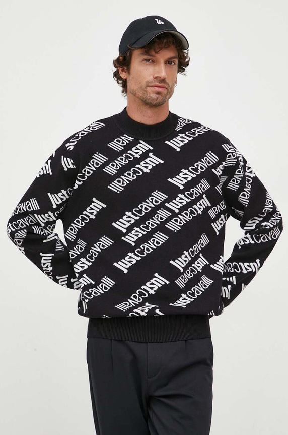Just Cavalli sweter pozostałe czarny 75OAFM05.CM42N