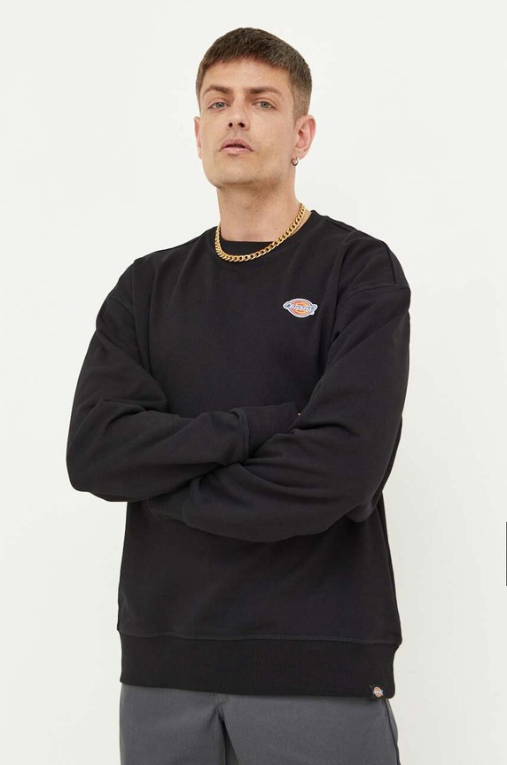 Pamučna dukserica Dickies pamuk crna DK0A4YLZ