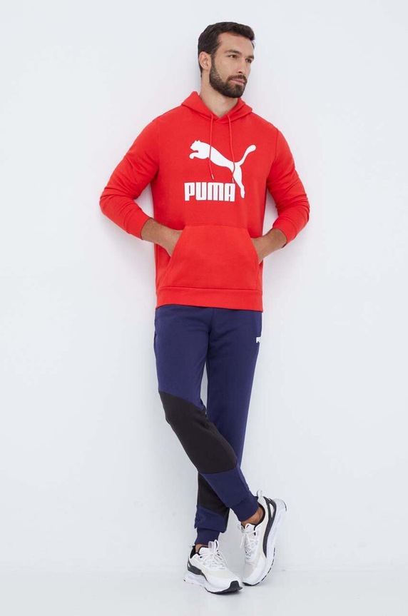 Bavlněná mikina Puma 530084 červená AW23