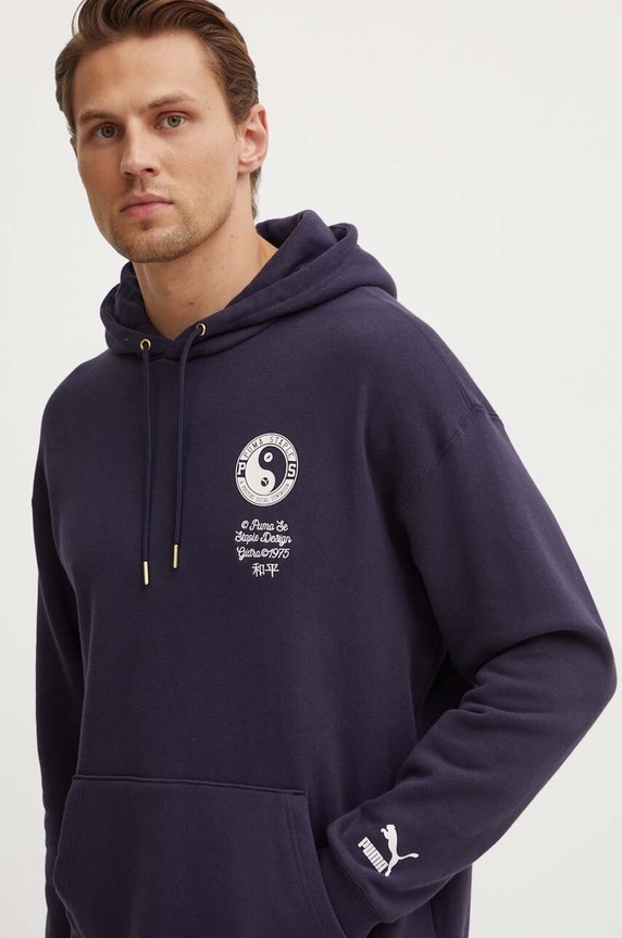 Îmbrăcăminte Puma hanorac de bumbac PUMA X STAPLE 622202 bleumarin