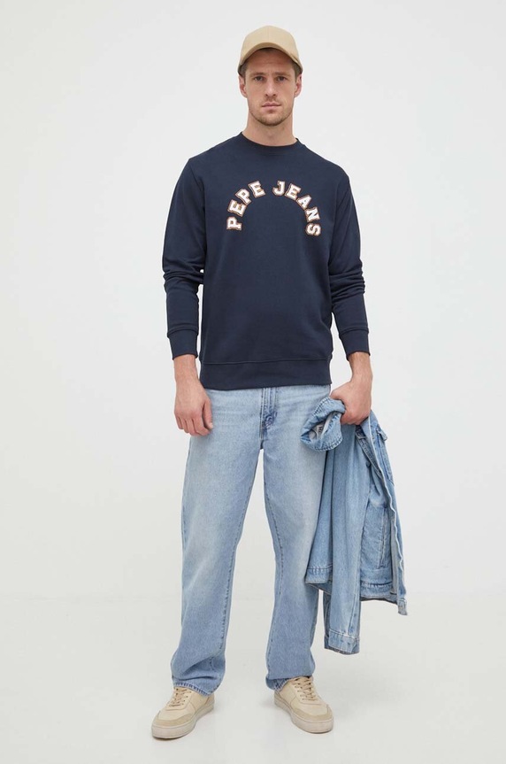 Pepe Jeans bluza bawełniana Westend PM582524.594 granatowy AW23