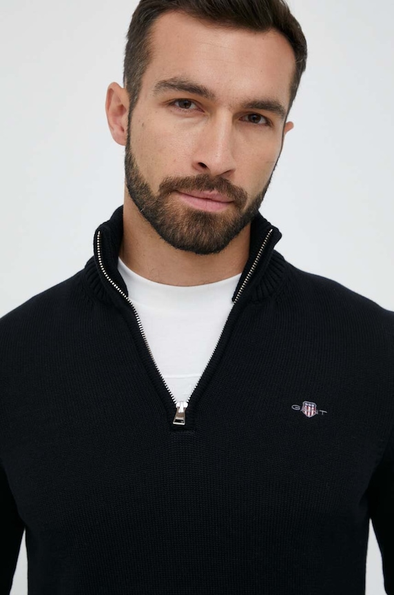 Gant sweter bawełniany czarny 8030170