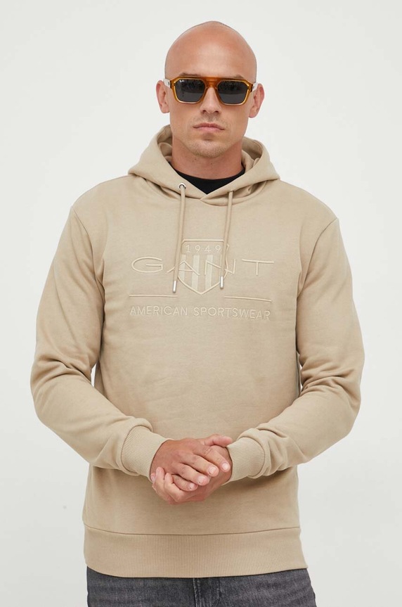 Gant bluza bawełniana pozostałe beżowy 2037020