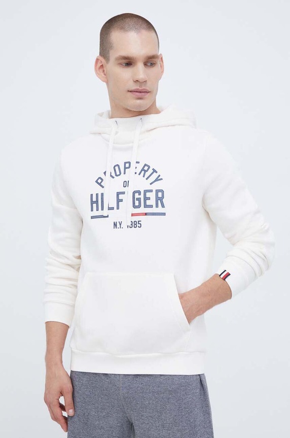Dukserica Tommy Hilfiger print bež MW0MW32627