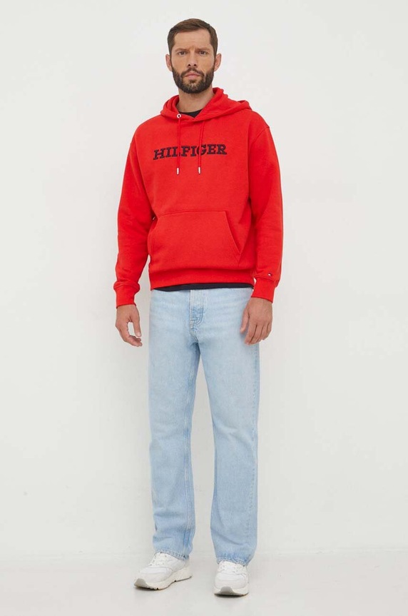 Mikina Tommy Hilfiger MW0MW33062 červená AW23